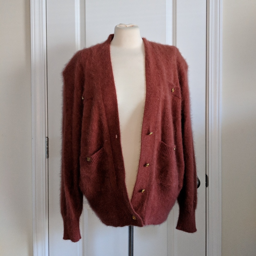 Vintage Angora Rabbit Hair Cardigan
